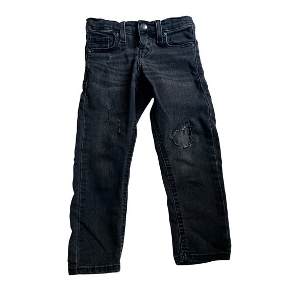 Levi's Denizen Black Distressed Tapered Jeans - Size 4 - Picture 1 of 6